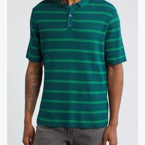 Green Striped Polo Shirt from Topman